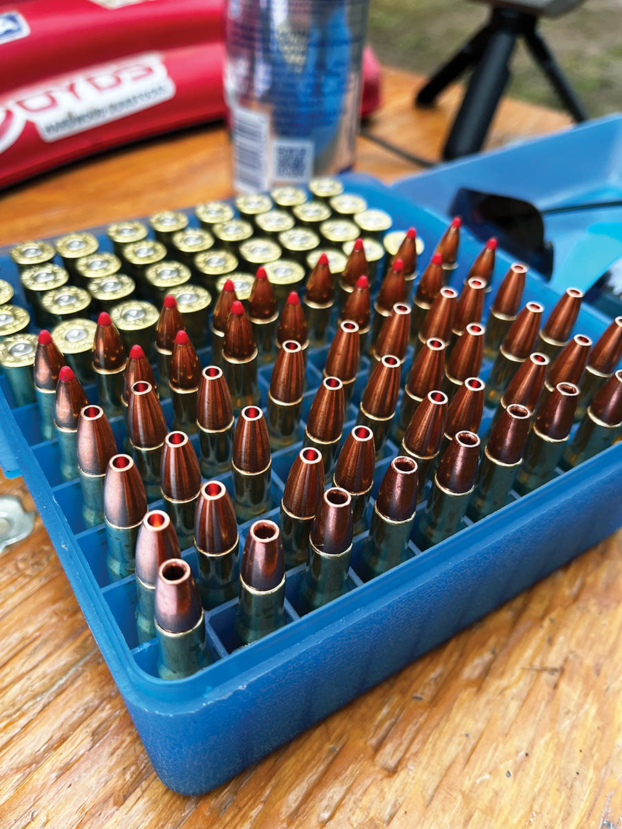 Patrick shot all groups at a slow pace that allowed the barrel to remain cool, and from a sturdy bench and MTM Case-Gard K-Zone Rifle Rest. Velocities were recorded with a Garmin Xero C1 Pro chronograph.